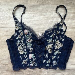 Victoria Secret Unlined Lace-Up Corset Top